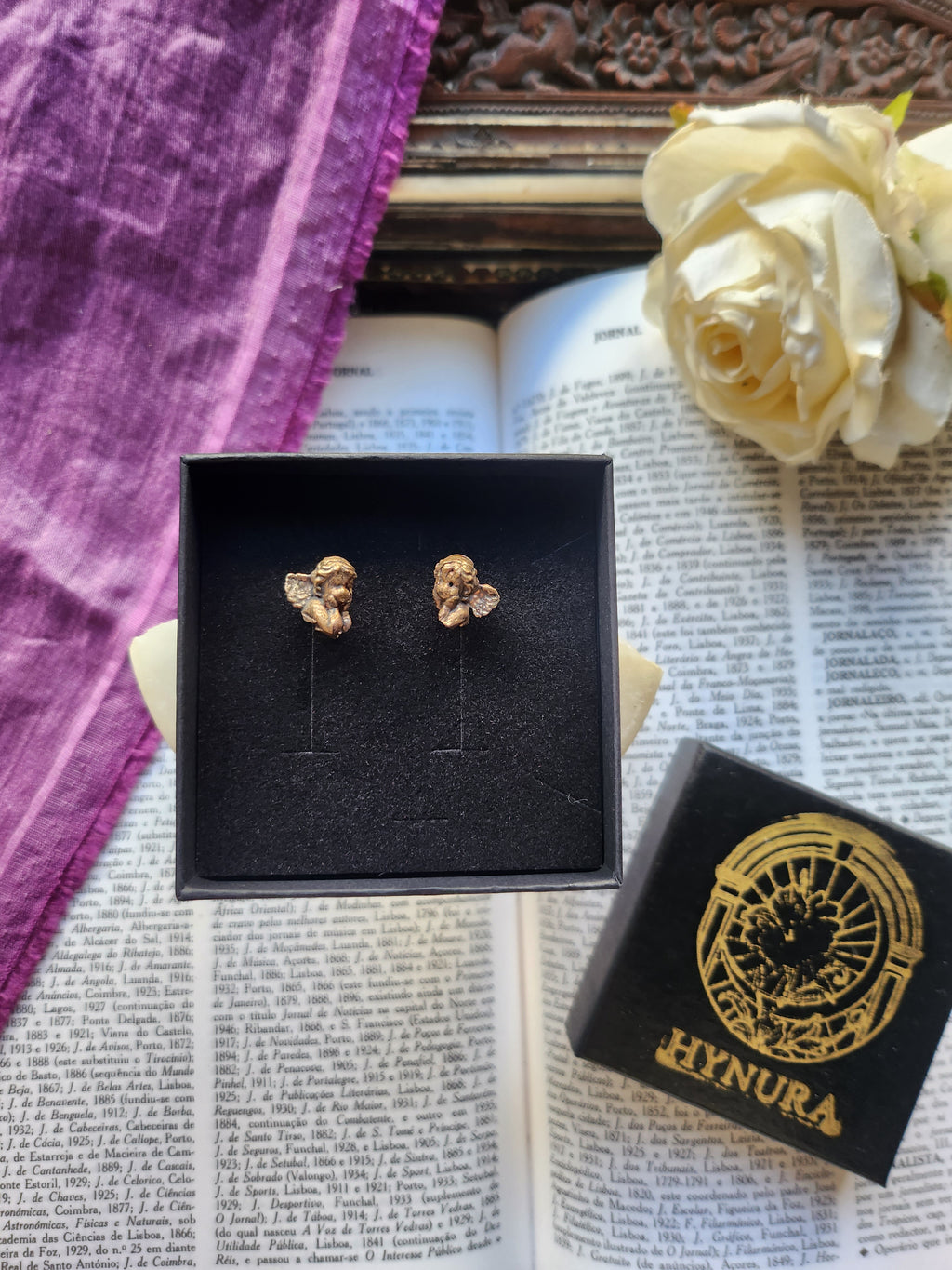 Echoes Of Heaven Collection - Bronze Angel Stud Earrings