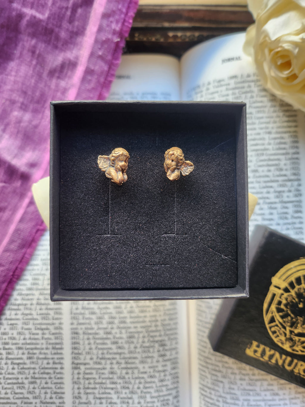 Echoes Of Heaven Collection - Bronze Angel Stud Earrings