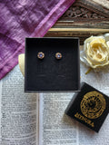 Handmade Bronze Lilac Crystal Stud Earrings