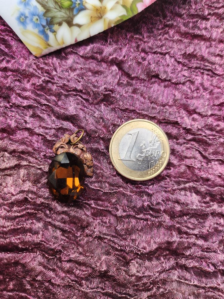 Arcane Resonance Collection – Handmade Copper Pendant with Brown Oval Crystal