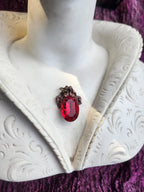 Arcane Resonance Collection – Handmade Copper Pendant with Red Oval Crystal