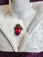 Arcane Resonance Collection – Handmade Copper Pendant with Red Oval Crystal