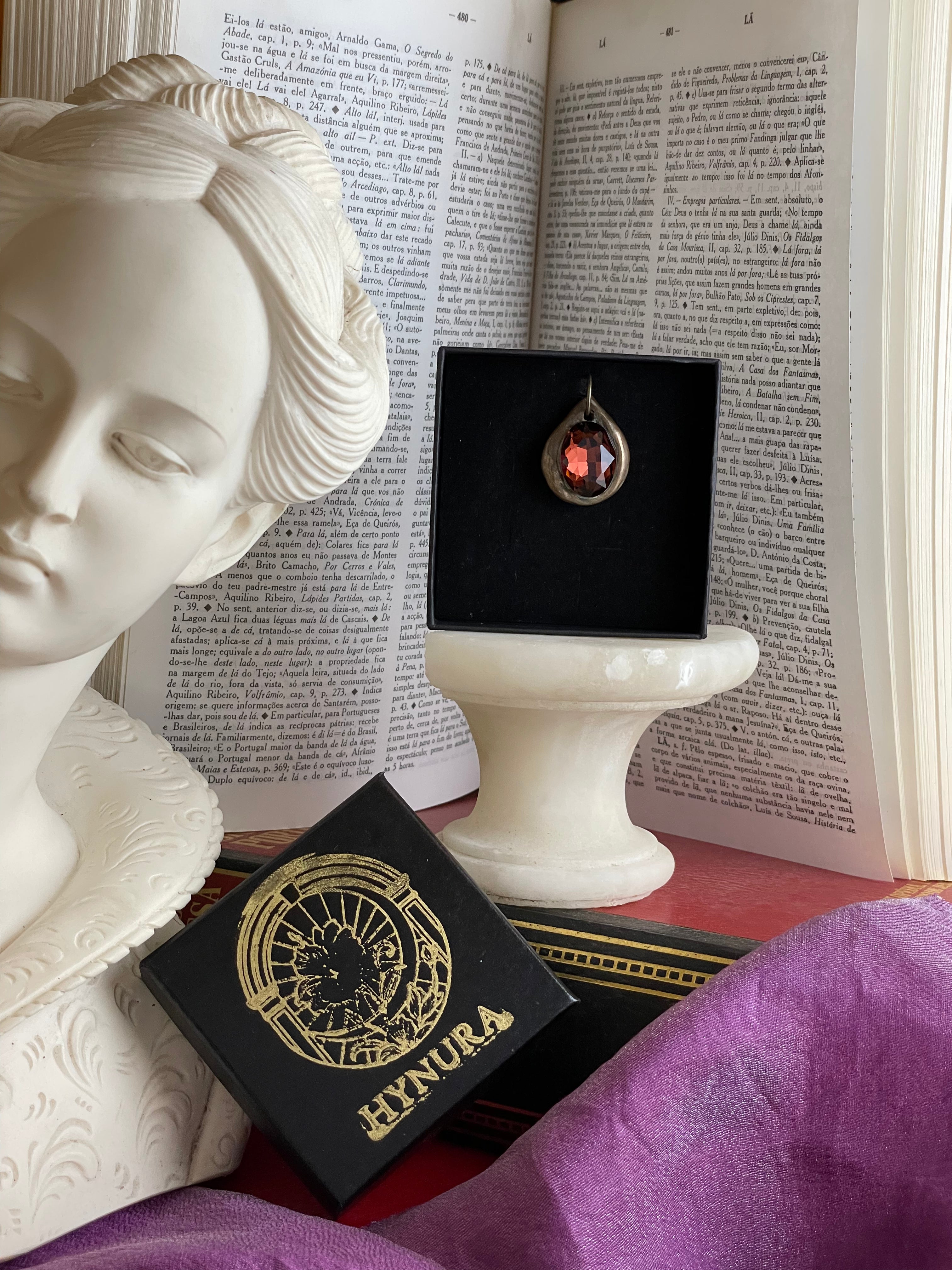 Handmade Bronze Pendant with Brown Crystal Pendant