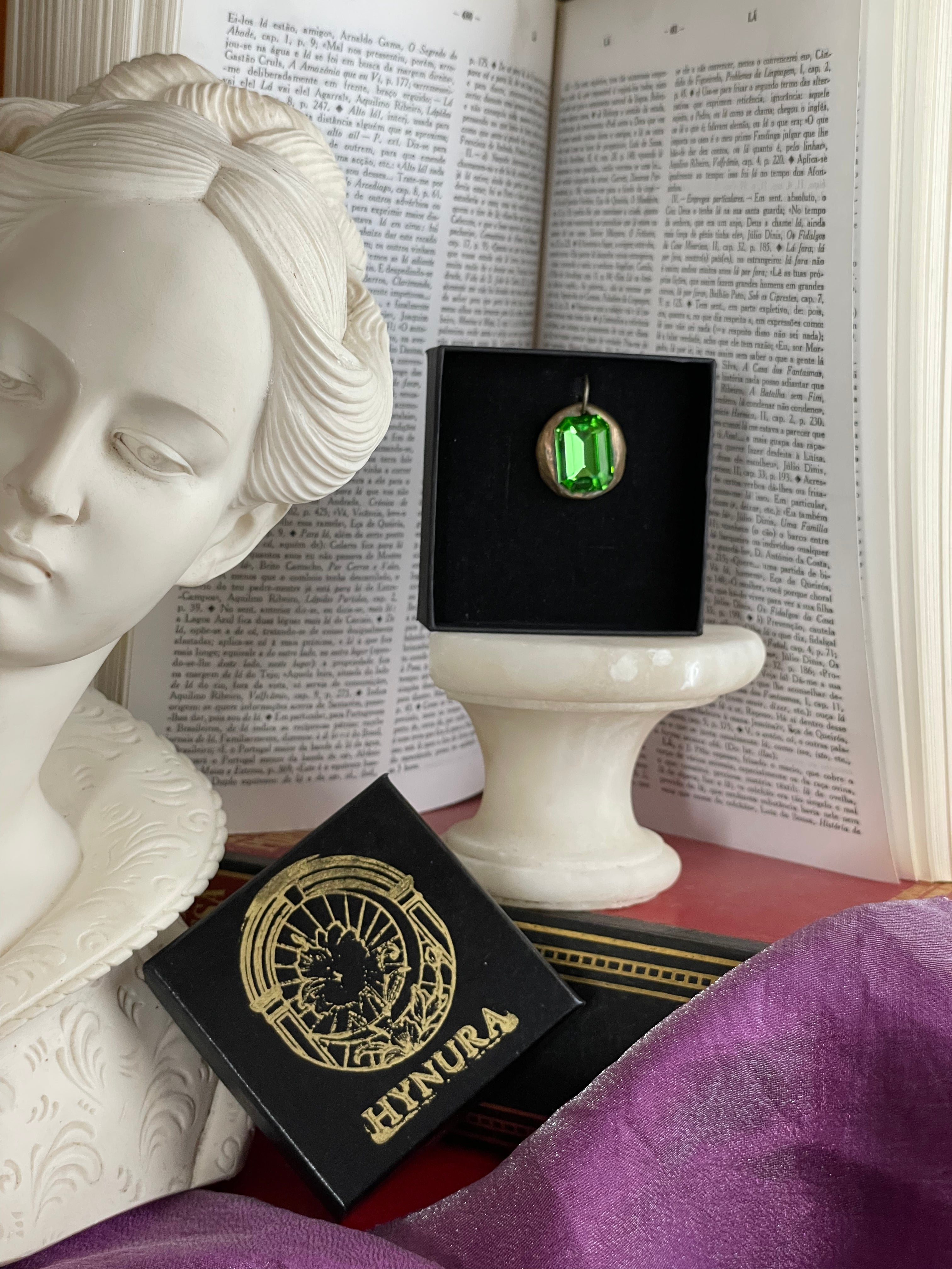 Handmade Emerald Pendant with Green Crystal Pendant