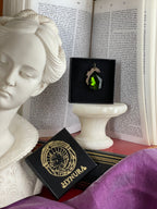 Mystic Baroque Collection – Handmade Bronze Pendant with Green Teardrop Crystal