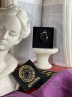 Mystic Baroque Collection – Handmade Bronze Pendant with Midnight Purple Oval Crystal