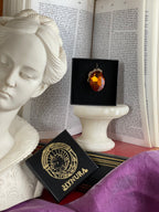 Mystic Baroque Collection – Handmade Bronze Pendant with Amber Oval Crystal