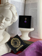 Rosarium Collection Collection - Handmade Bronze Rose Pendant with Fuchsia Crystal