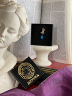Echoes of Heaven Collection - Handmade Bronze Angel Pendant with Blue Crystal