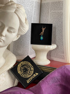 Echoes of Heaven Collection - Handmade Bronze Angel Pendant with Emerald Aurora Crystal