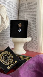 Rosarium Collection - Handmade Bronze Rose Pendant with Lilac Crystal