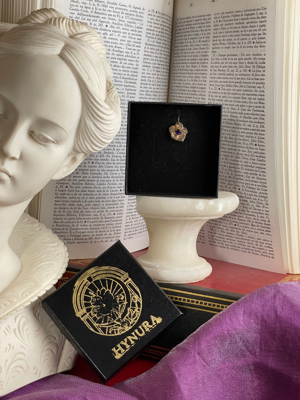 Eternal Bloom Collection – Handmade Bronze Flower Pendant with Multicolored Crystal