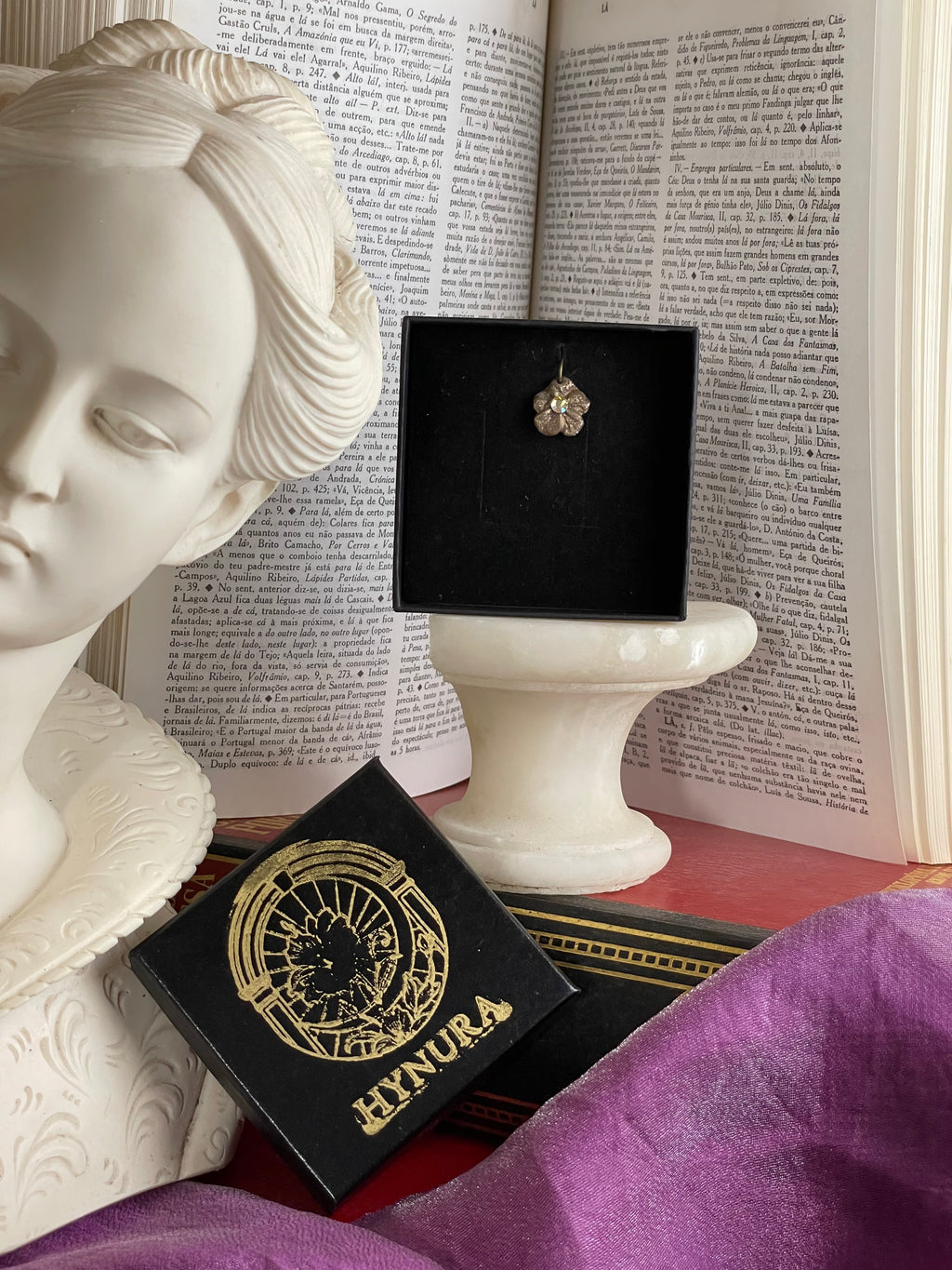 Eternal Bloom Collection – Handmade Bronze Flower Pendant with Yellow Opal Crystal