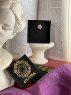 Eternal Bloom Collection – Handmade Bronze Flower Pendant with Light Blue Crystal