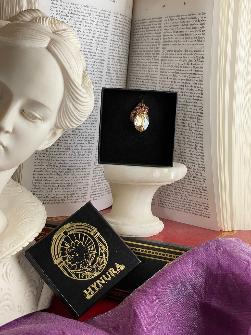 Arcane Resonance Collection – Handmade Copper Pendant with Light Amber Oval Crystal