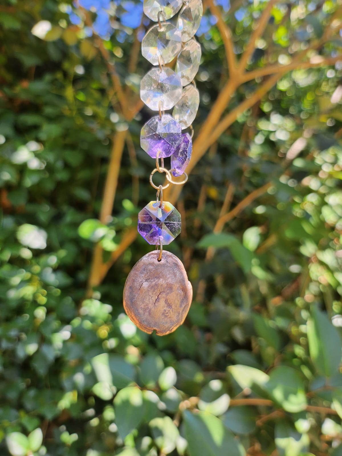 Celestial Talisman Necklace – Fairycore Bronze Pendant – Witchy Crystal Jewelry – Boho Romantic Gift – Enchanted Amulet