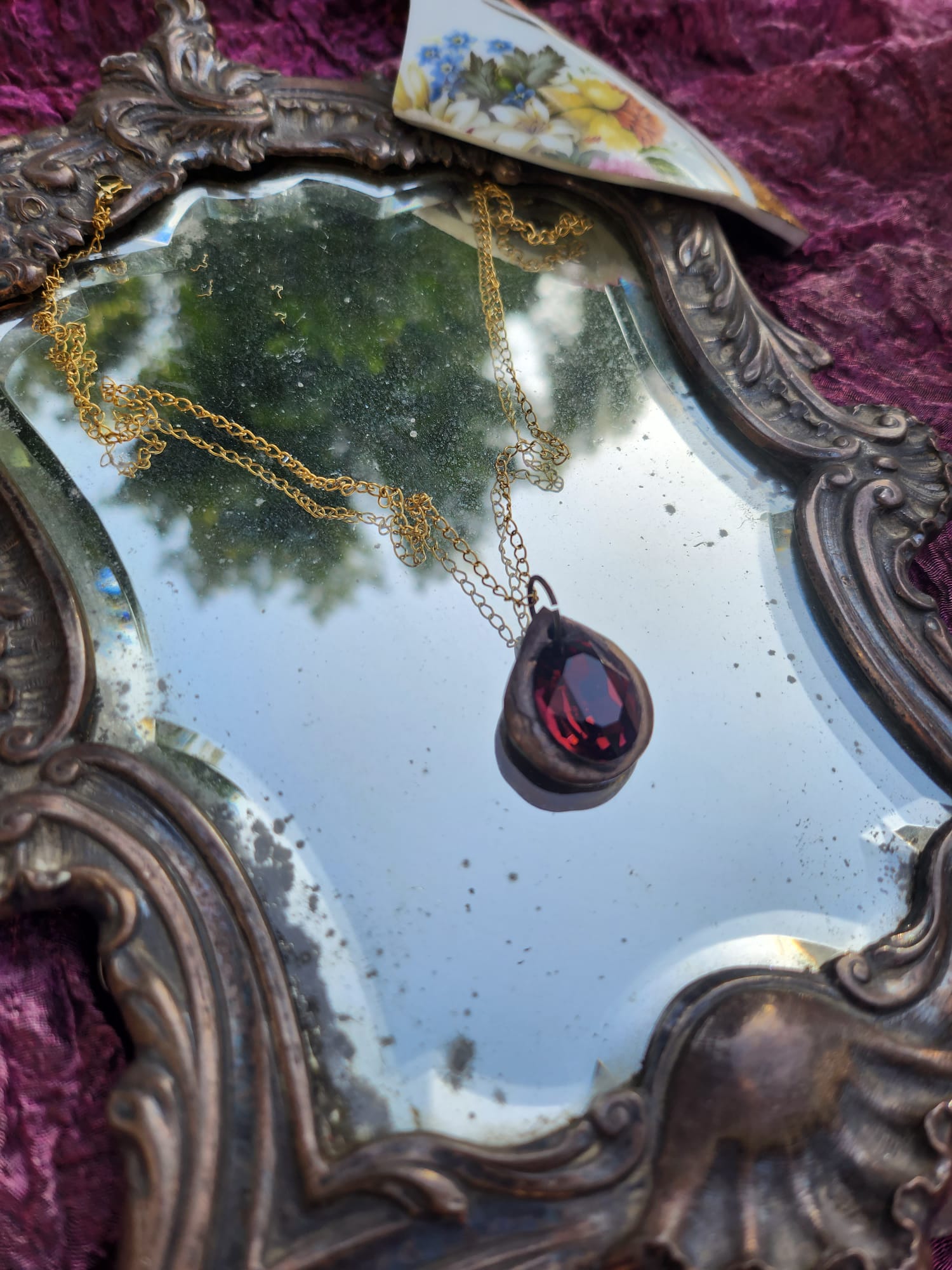 Handmade Bronze Pendant with Brown Crystal Pendant