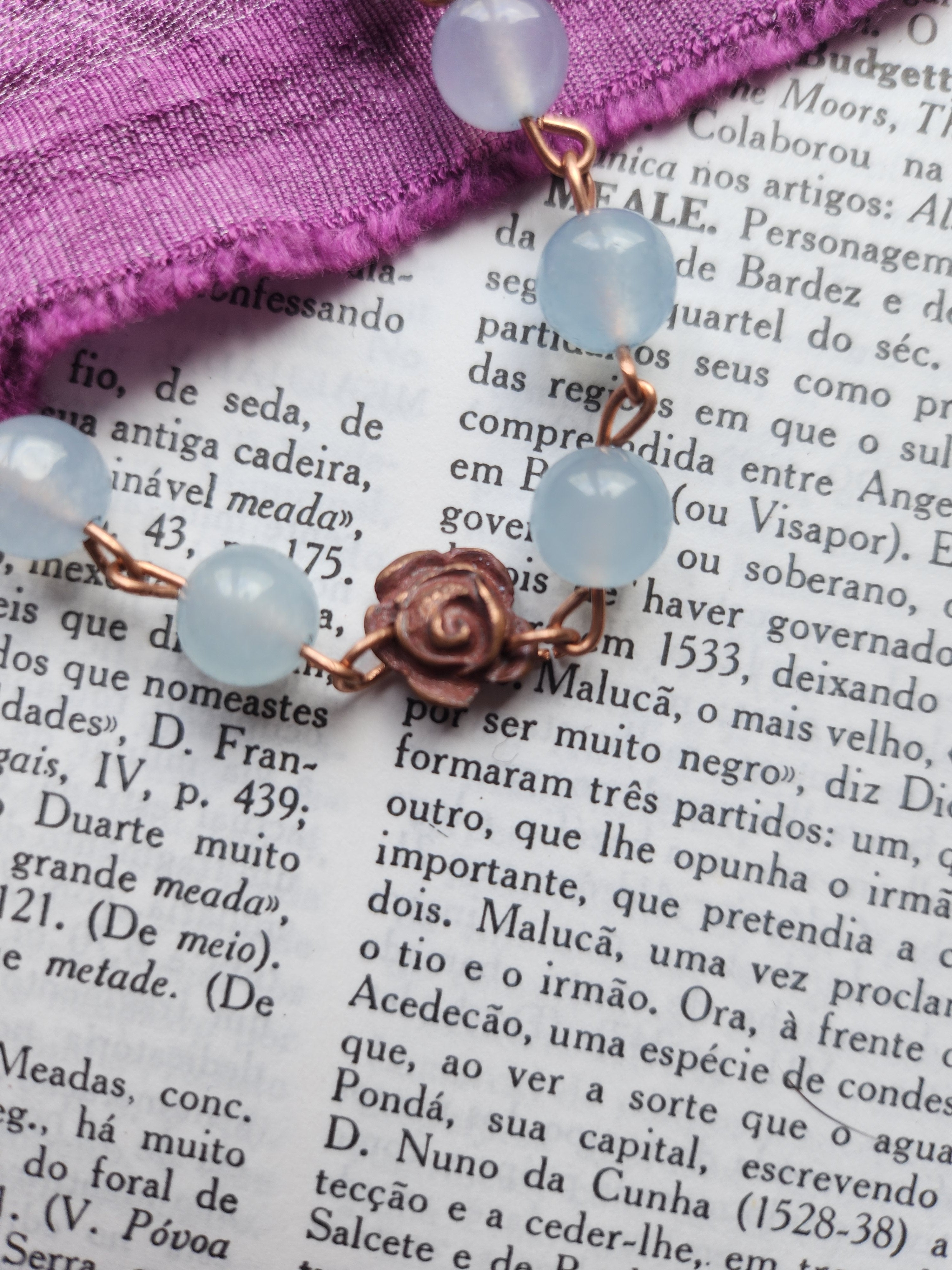 Rosarium Collection - Aquamarine & Copper Bracelet