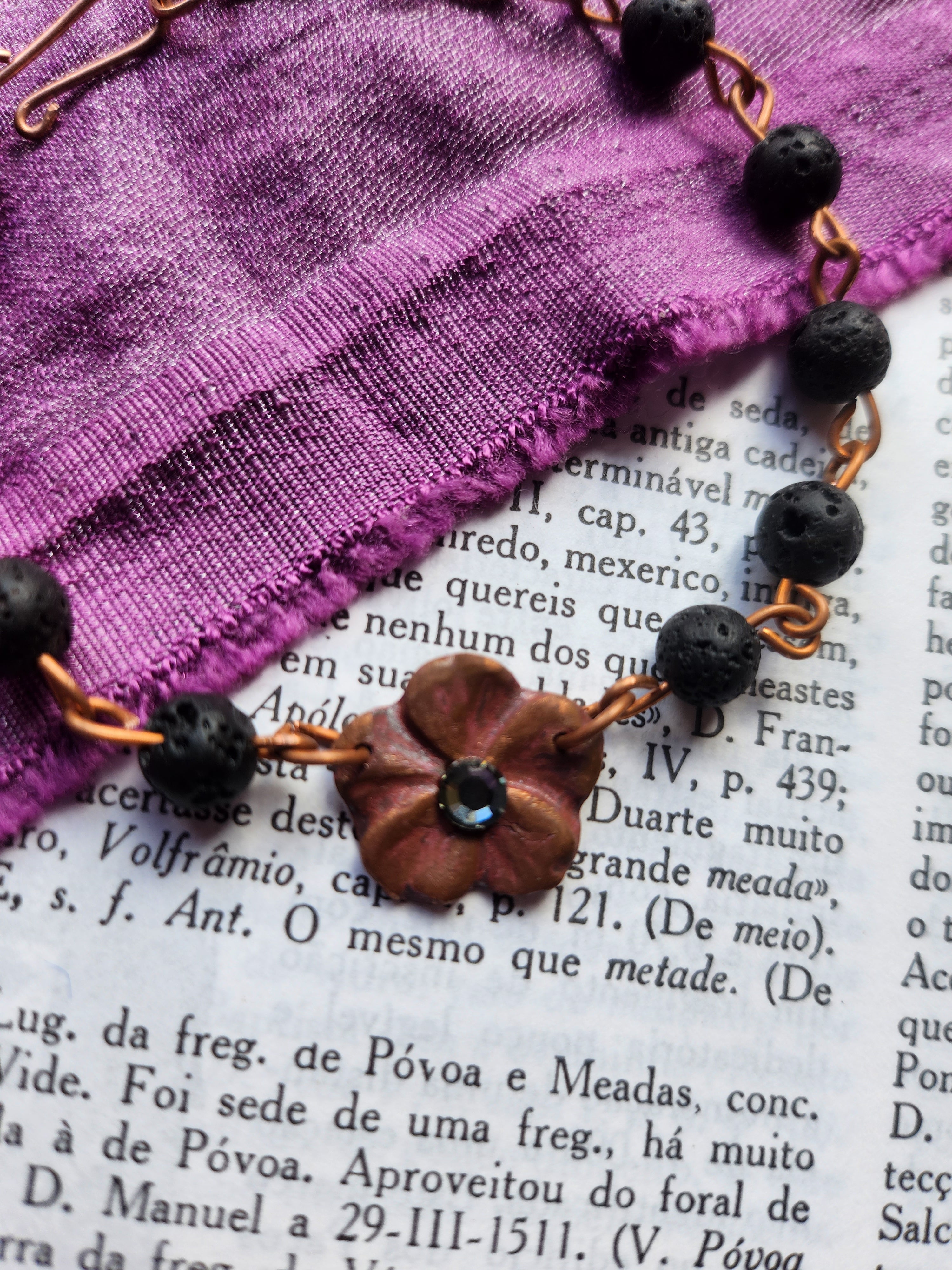 Eternal Bloom Collection - Volcanic Stone & Copper Bracelet