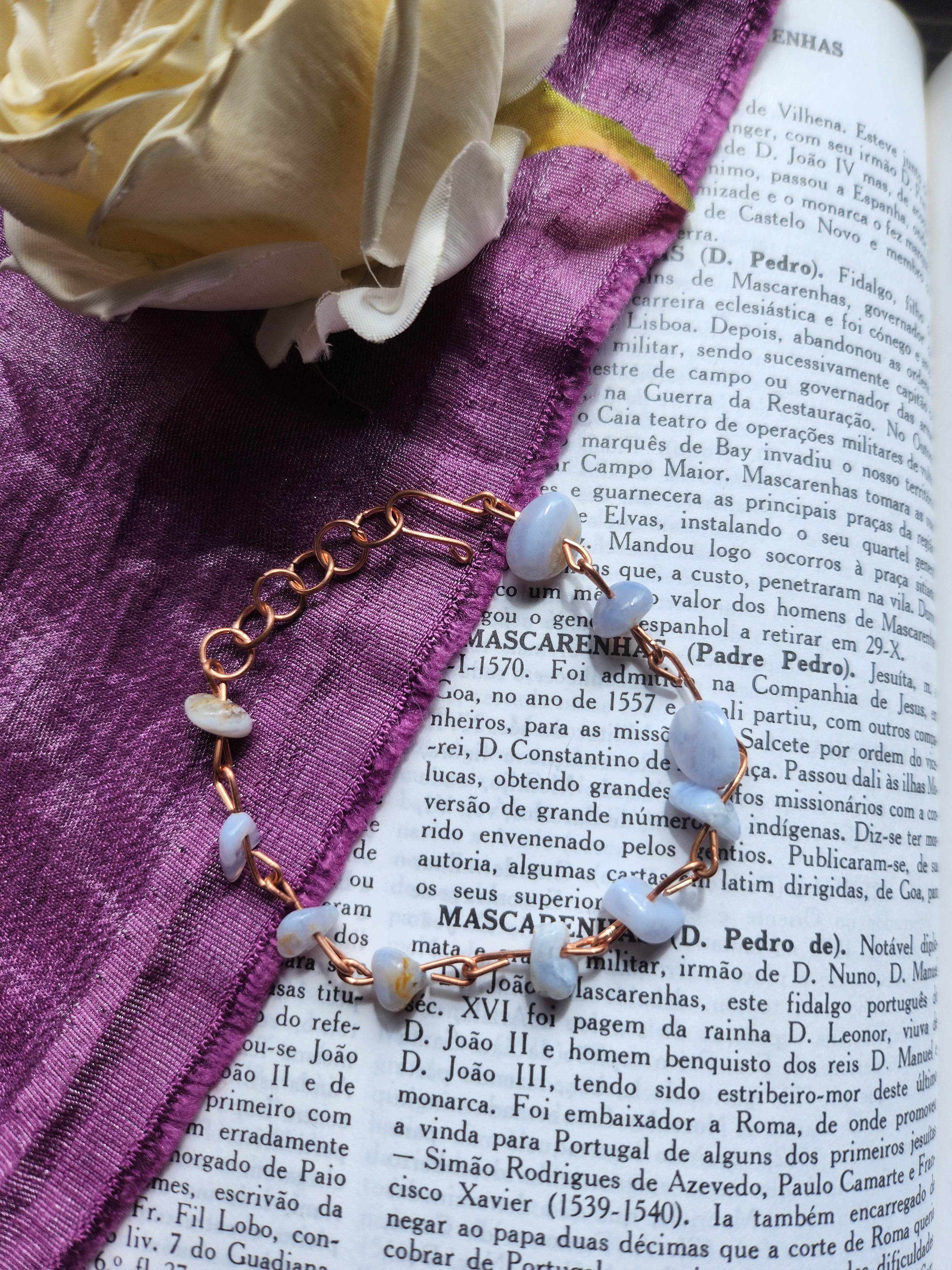 Chalcedony & Copper Bracelet