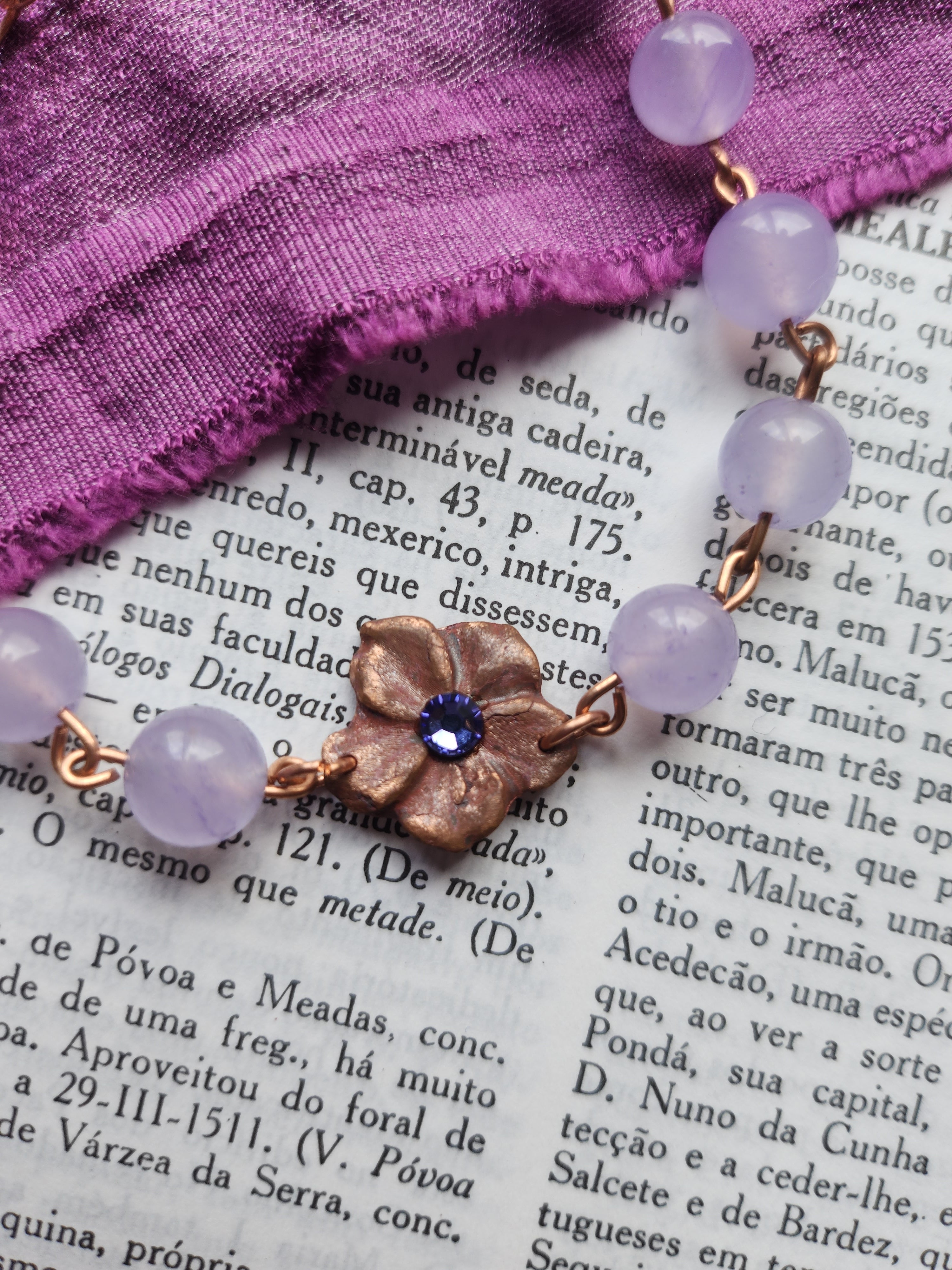 Eternal Bloom Collection - Amethyst & Copper Bracelet