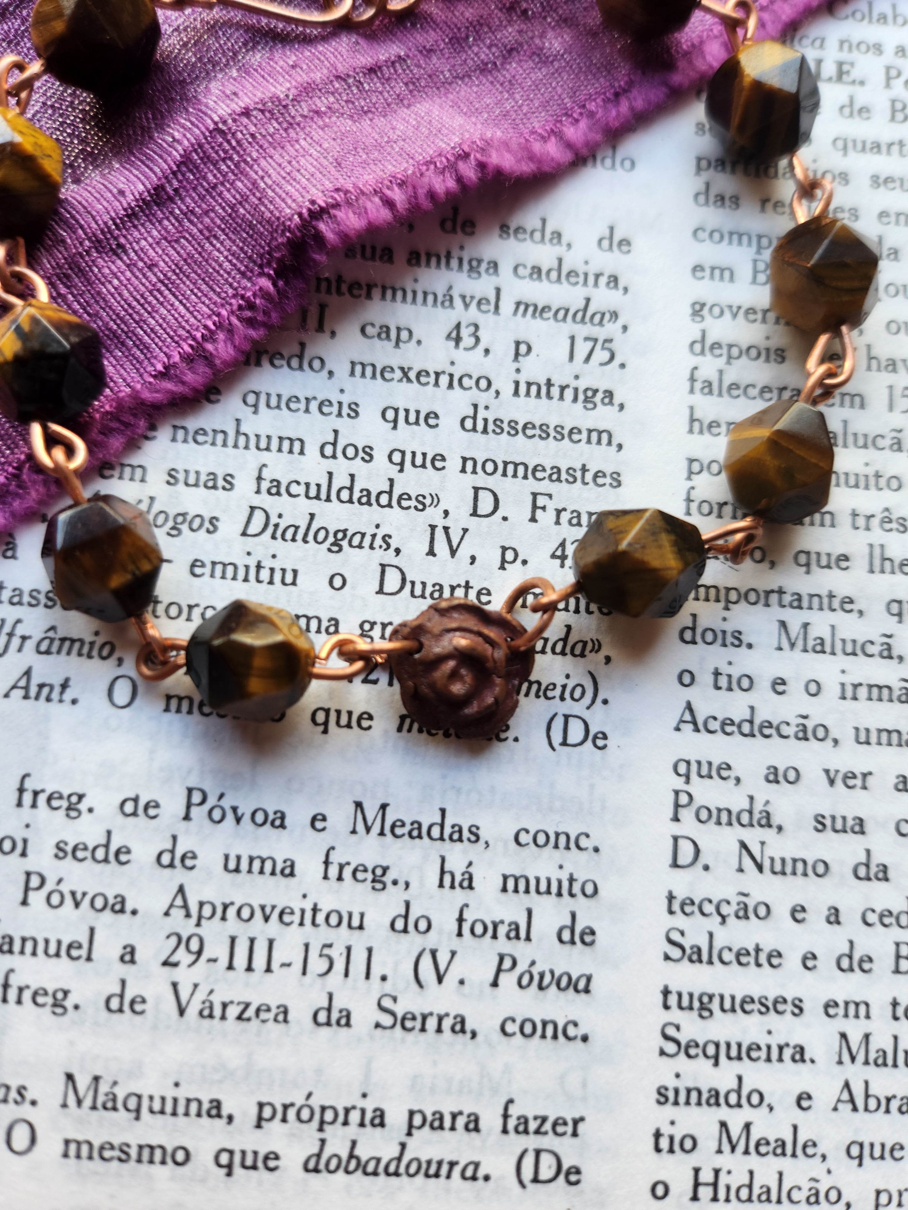 Rosarium Collection - Tiger’s Eye & Copper Bracelet