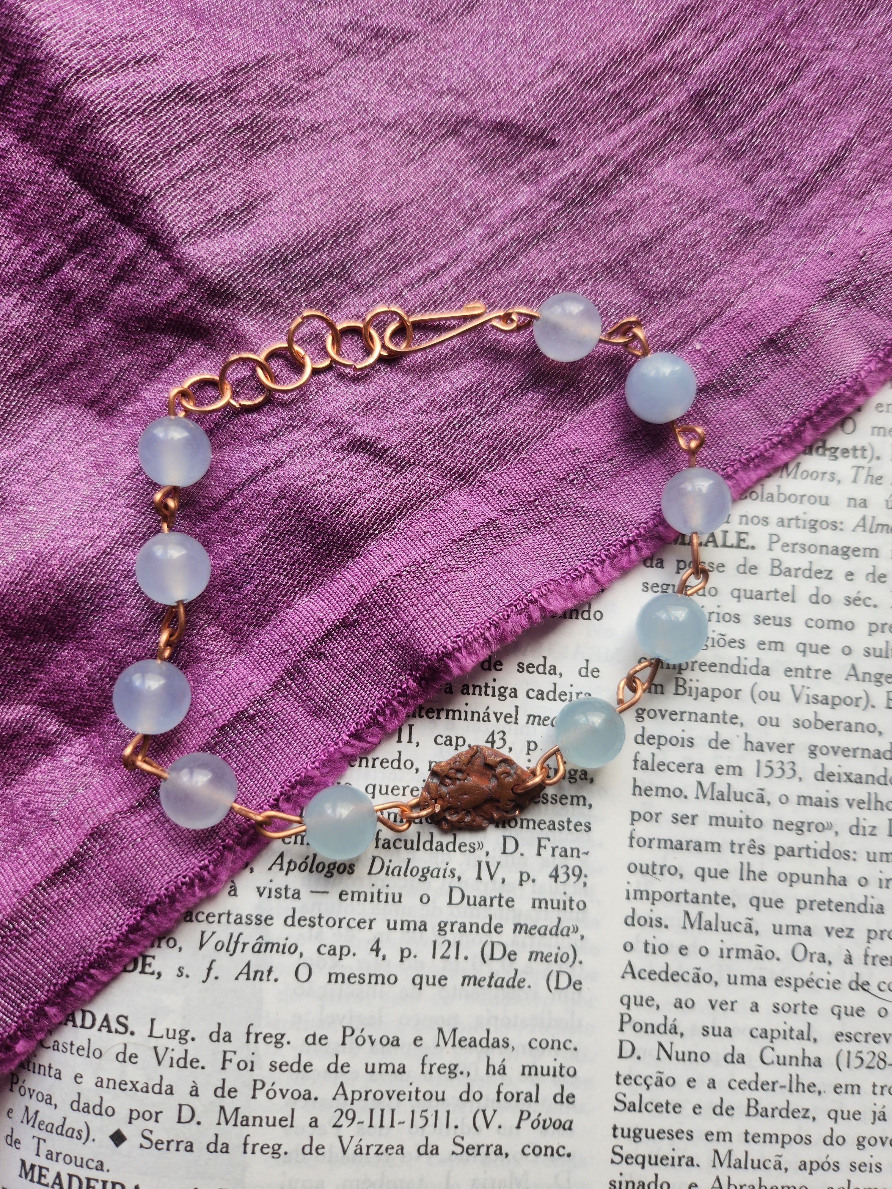 Mystic Baroque Collection - Aquamarine & Copper Bracelet