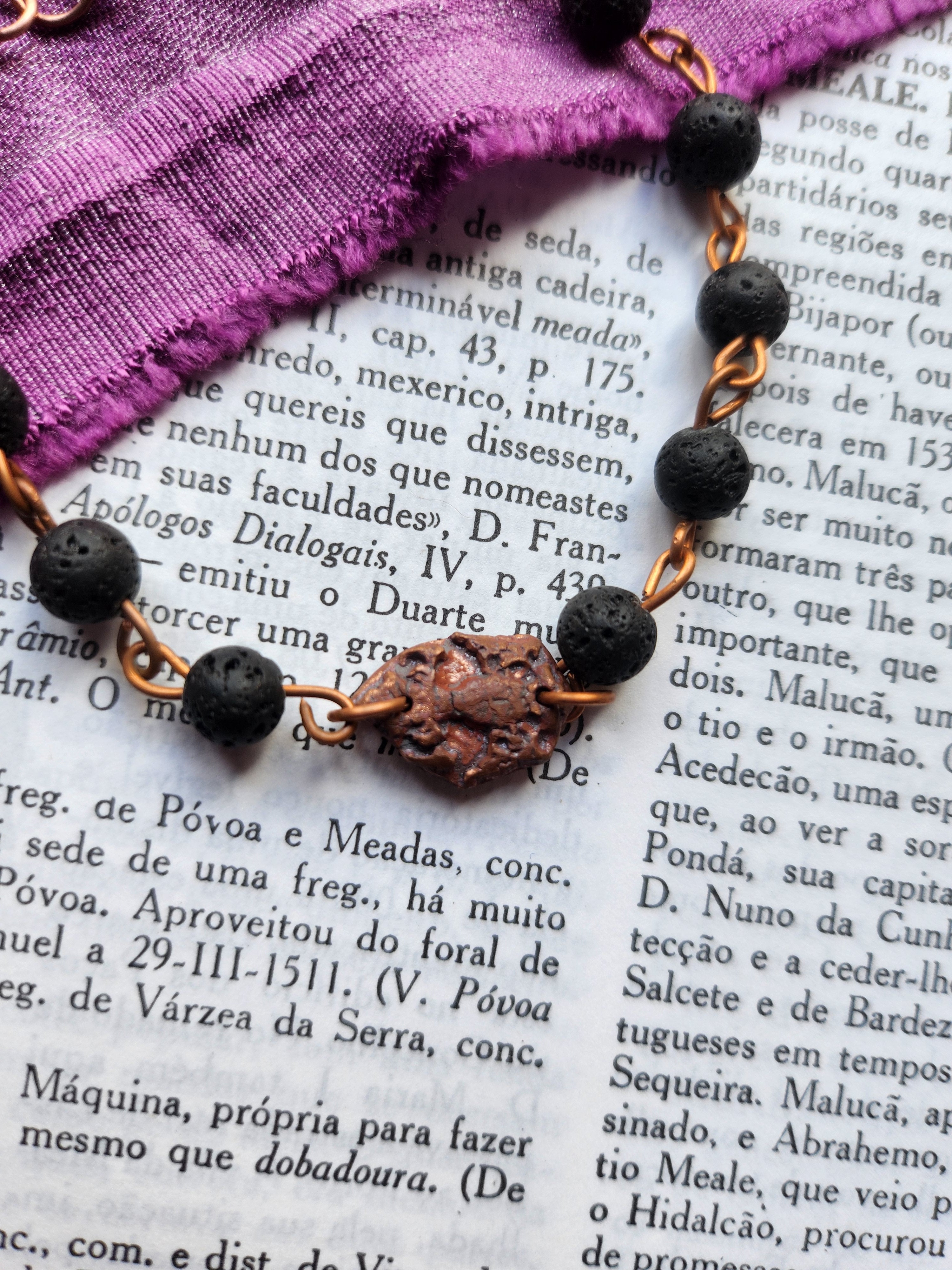 Mystic Baroque Collection - Volcanic Stone & Copper Bracelet