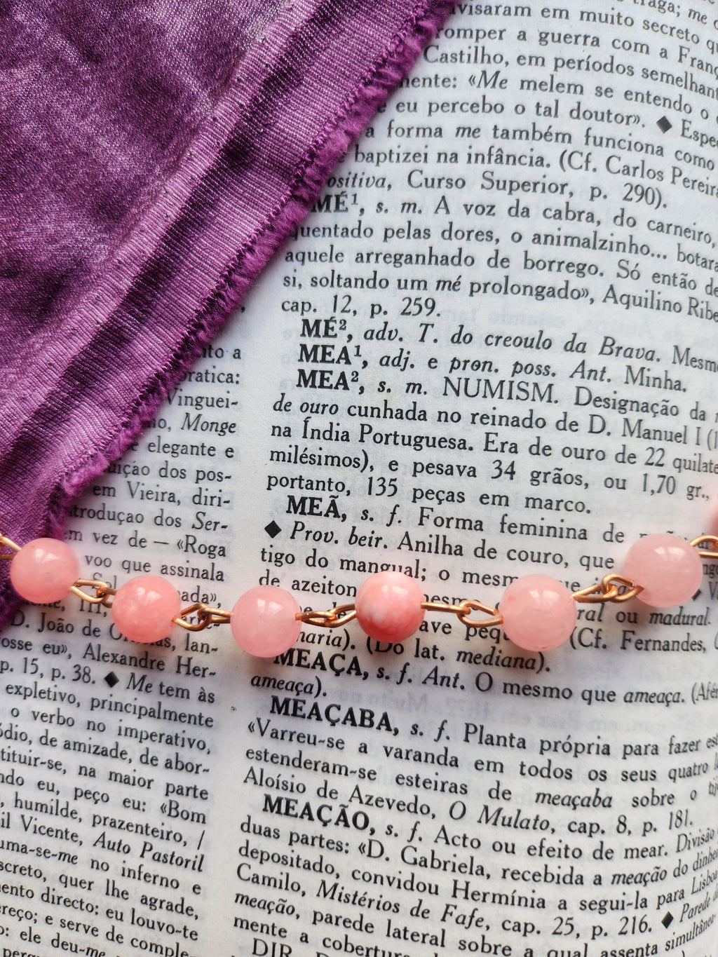 Colar de Turmalina Rosa e Cobre