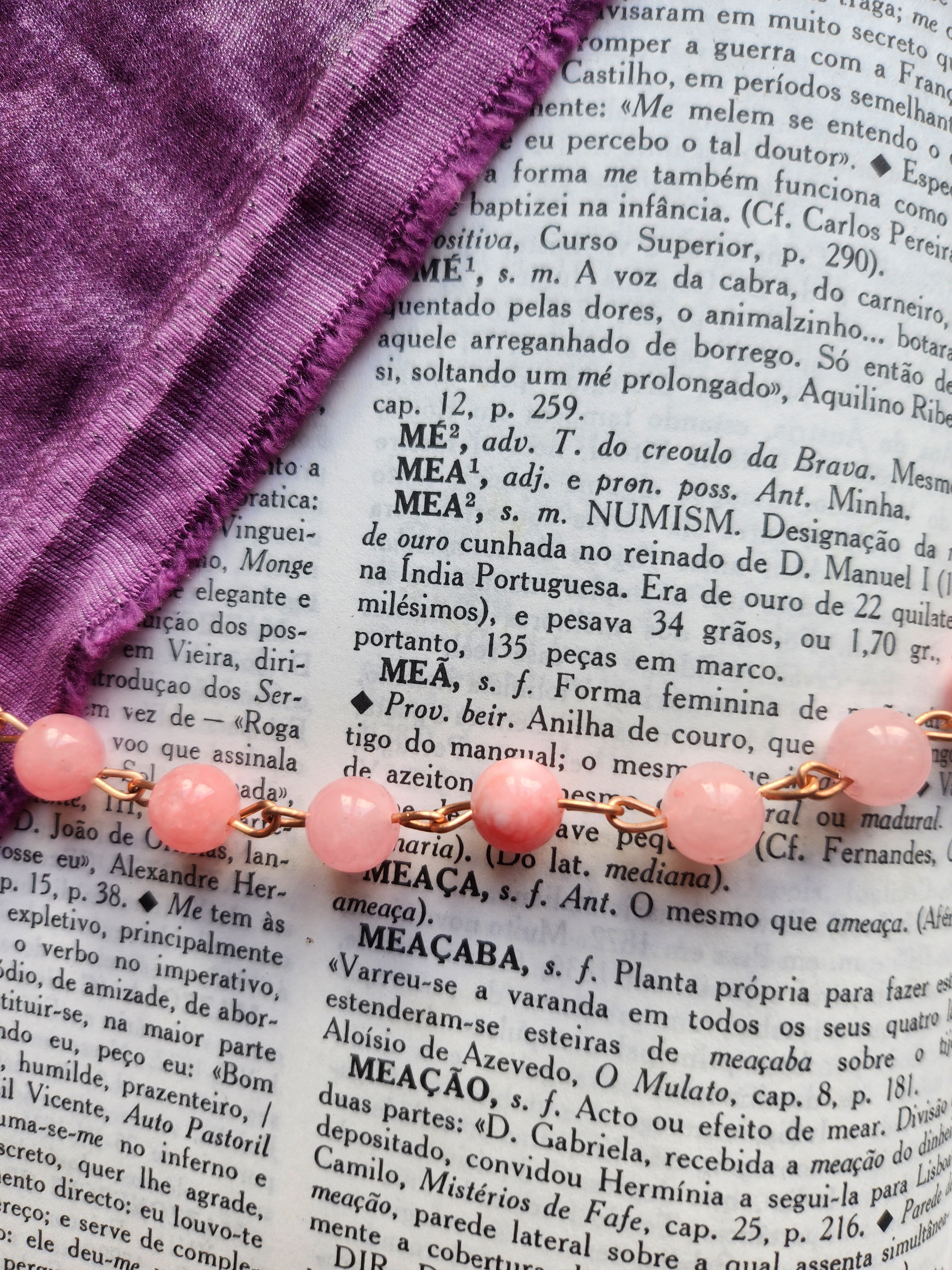 Colar de Turmalina Rosa e Cobre