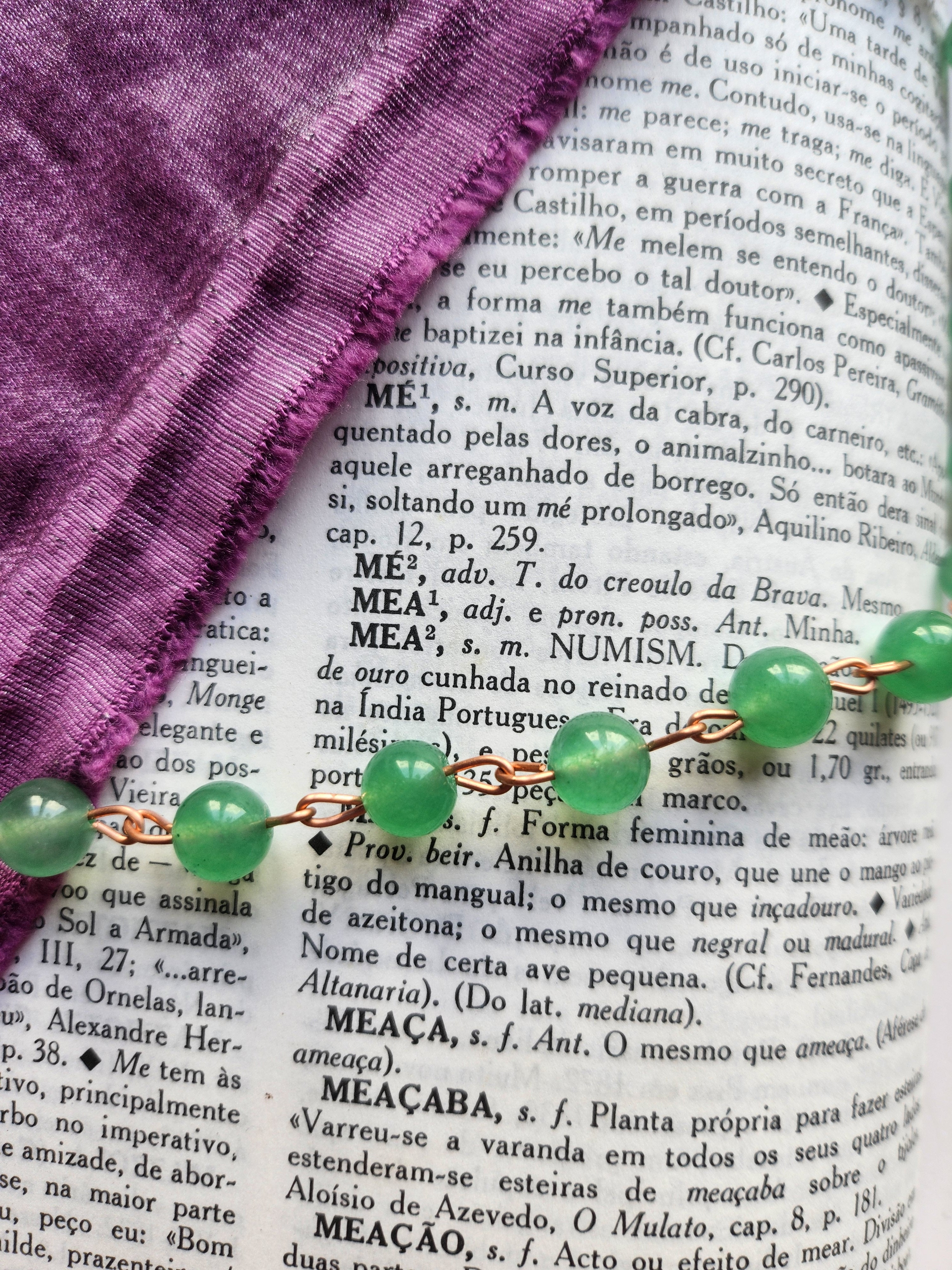 Collar de Fluorita Verde y Cobre