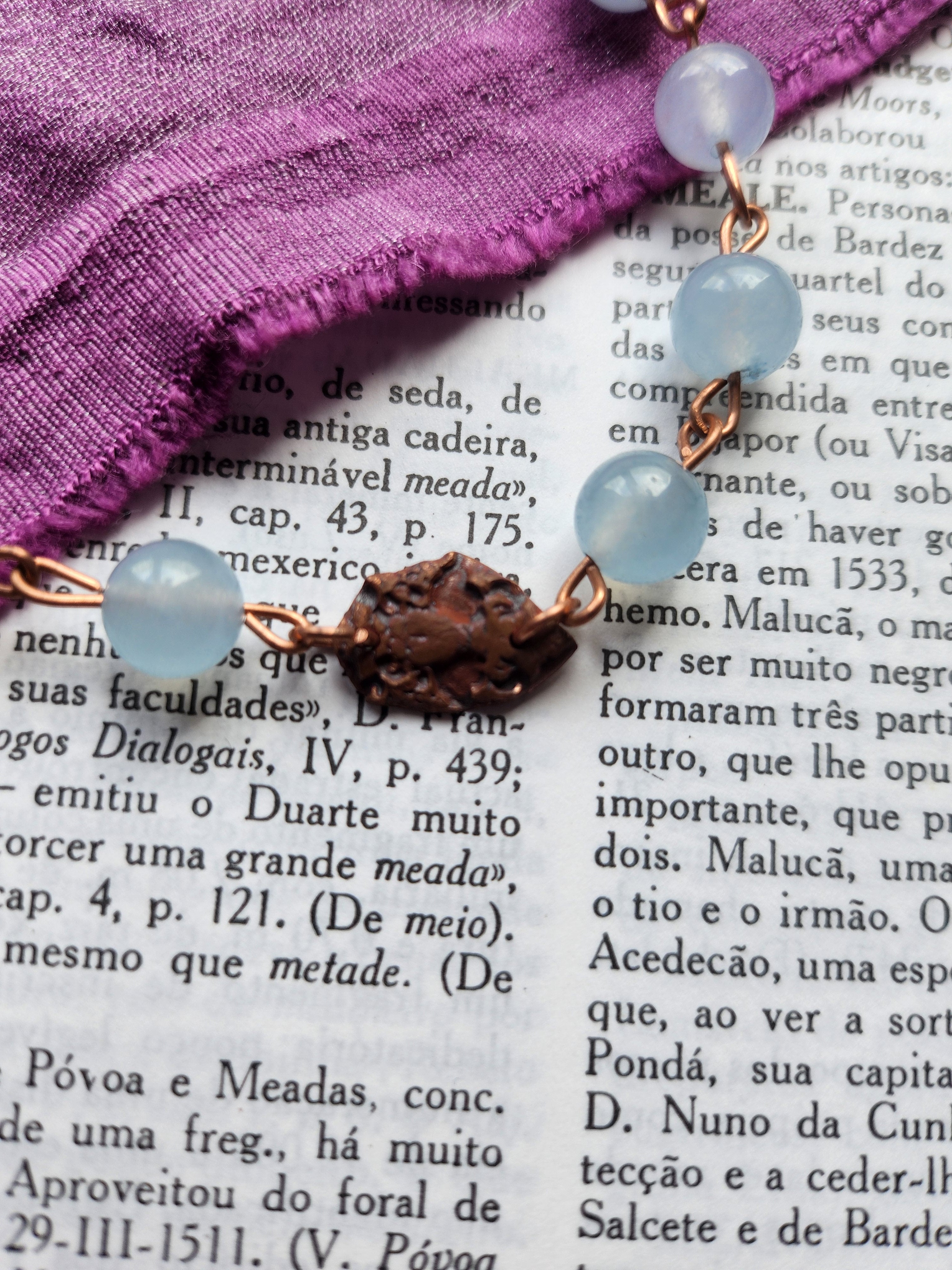 Mystic Baroque Collection - Aquamarine & Copper Bracelet