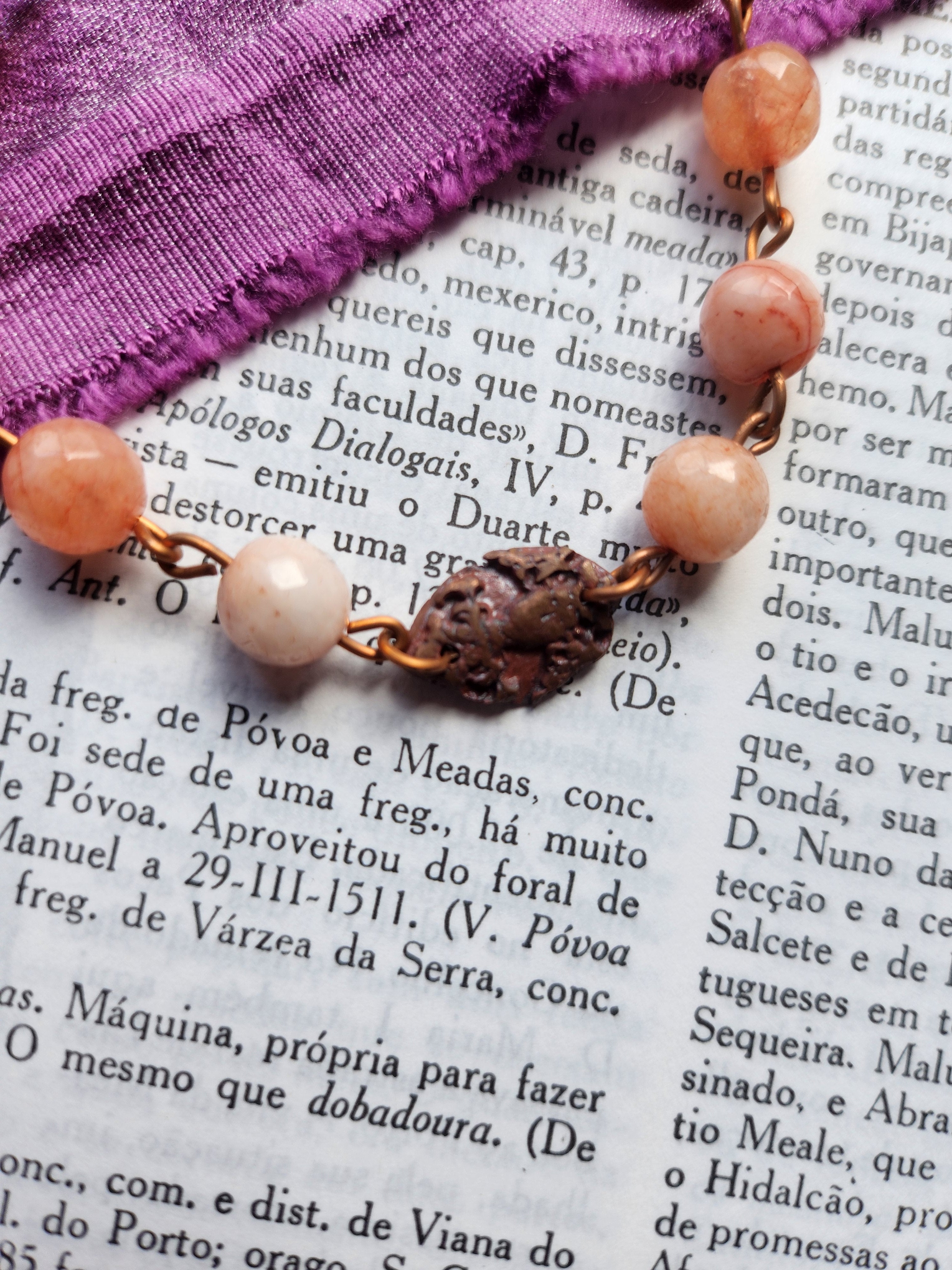 Mystic Baroque Collection - Pink Opal & Copper Bracelet
