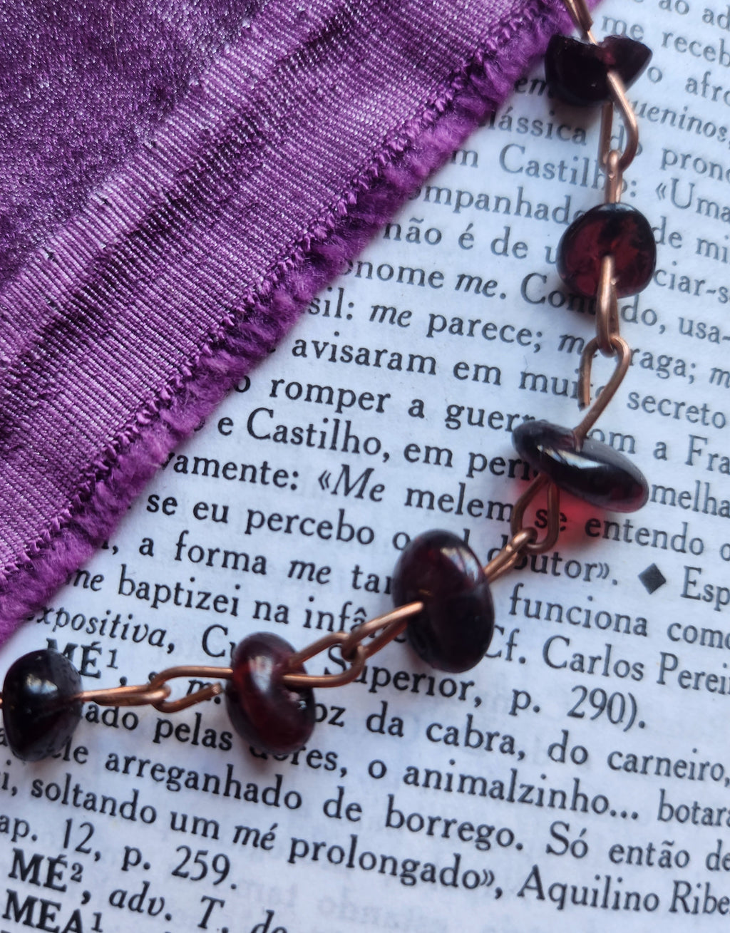 Pulsera de granate y cobre
