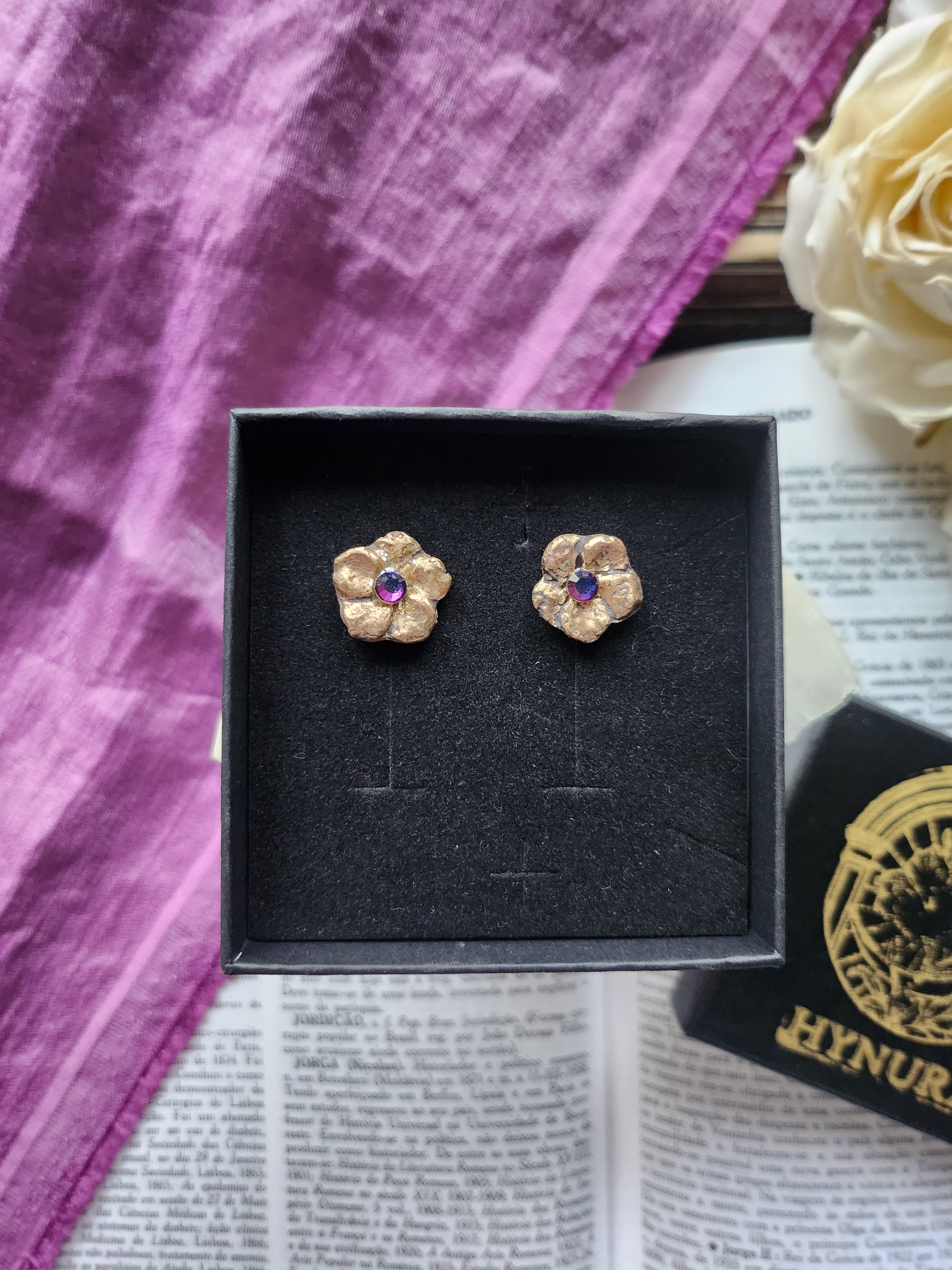 Eternal Bloom Collection – Handmade Crystal Flower Earrings with Multicolor Crystal