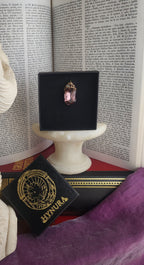 Arcane Resonance Collection – Handmade Bronze Pendant with Dusty Rose Octagon Crystal