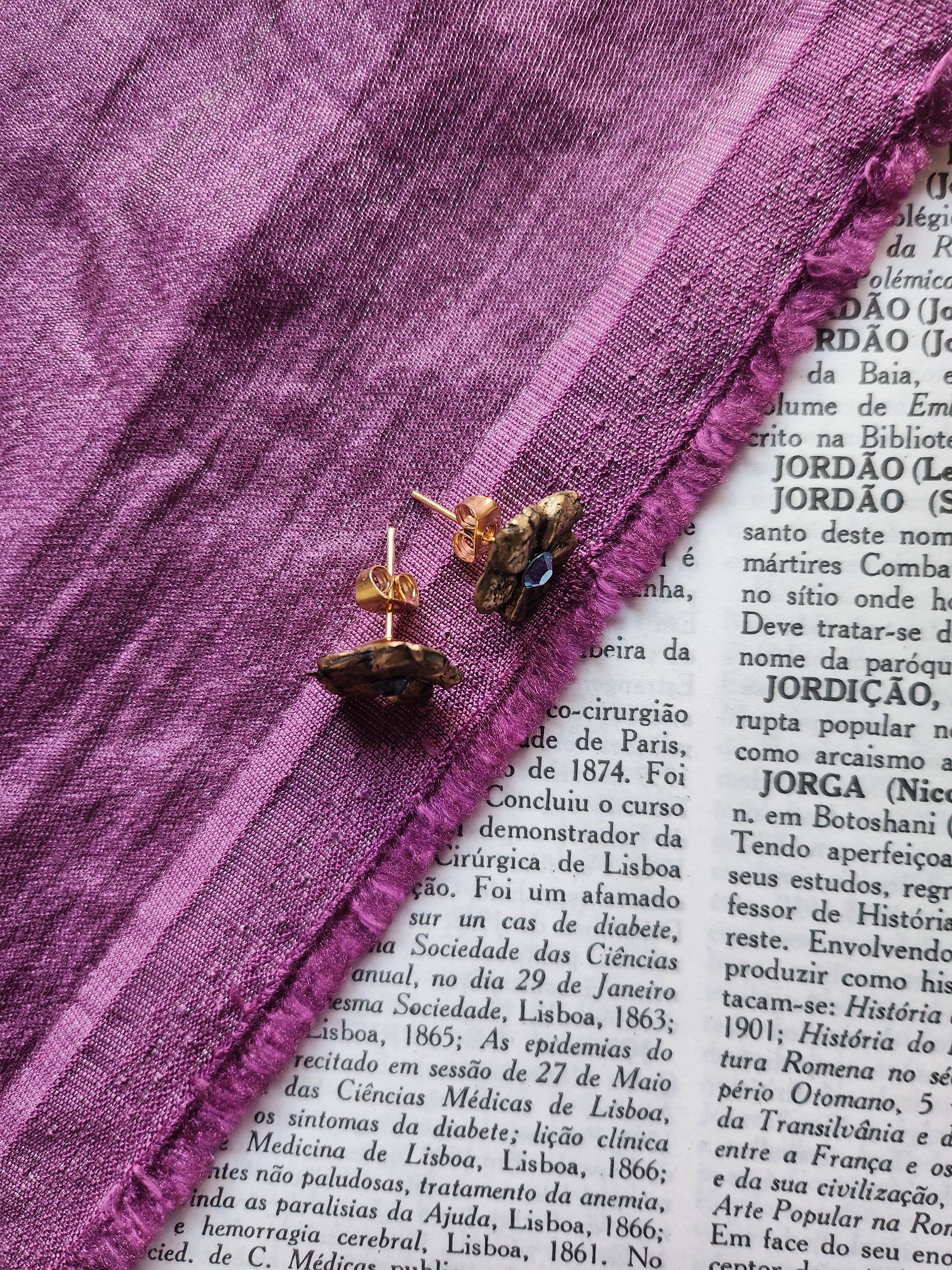 Eternal Bloom Collection – Handmade Crystal Flower Earrings with Light Blue Crystal