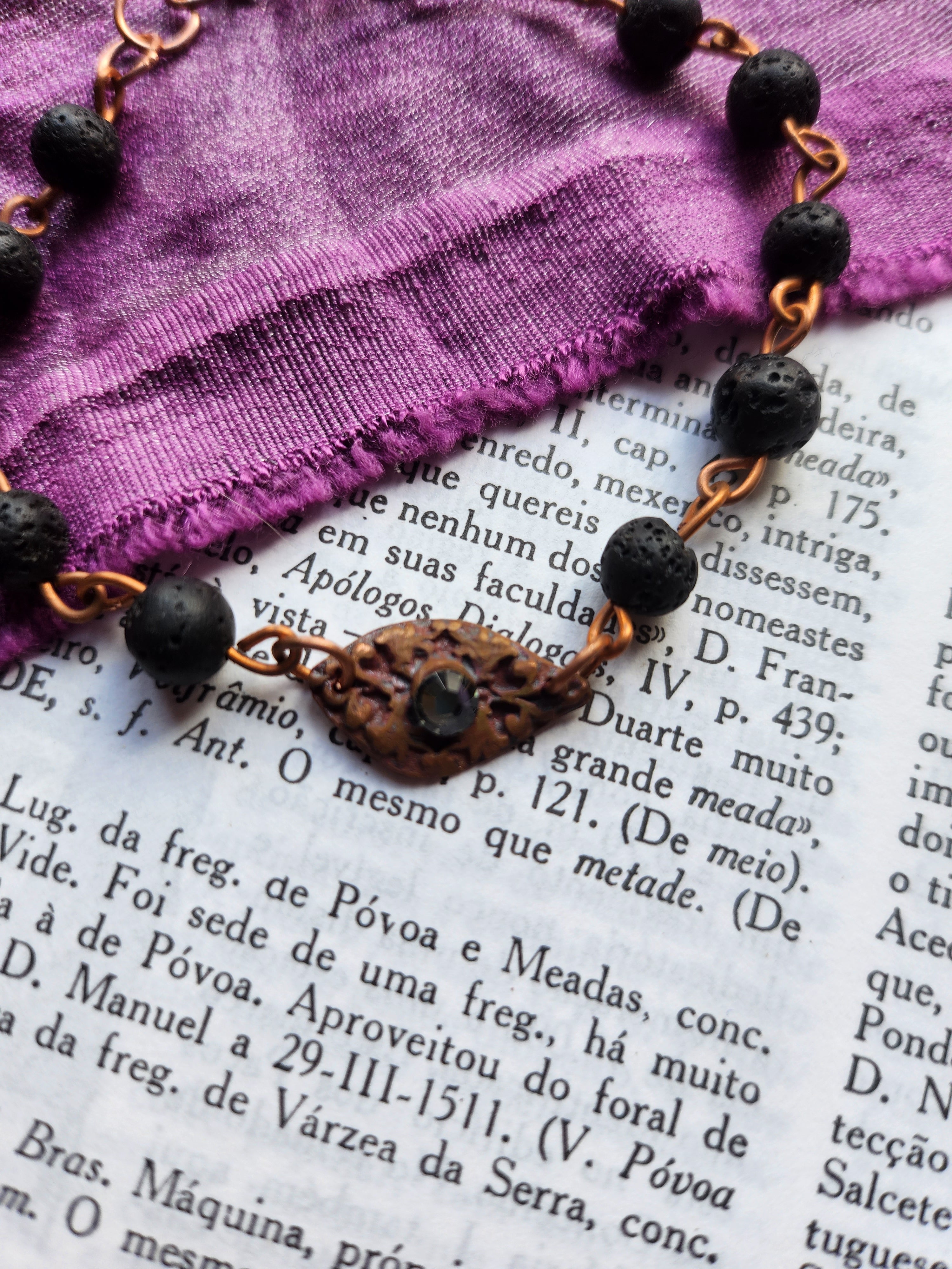 Arcane Resonance Collection - Volcanic Stone & Copper Bracelet
