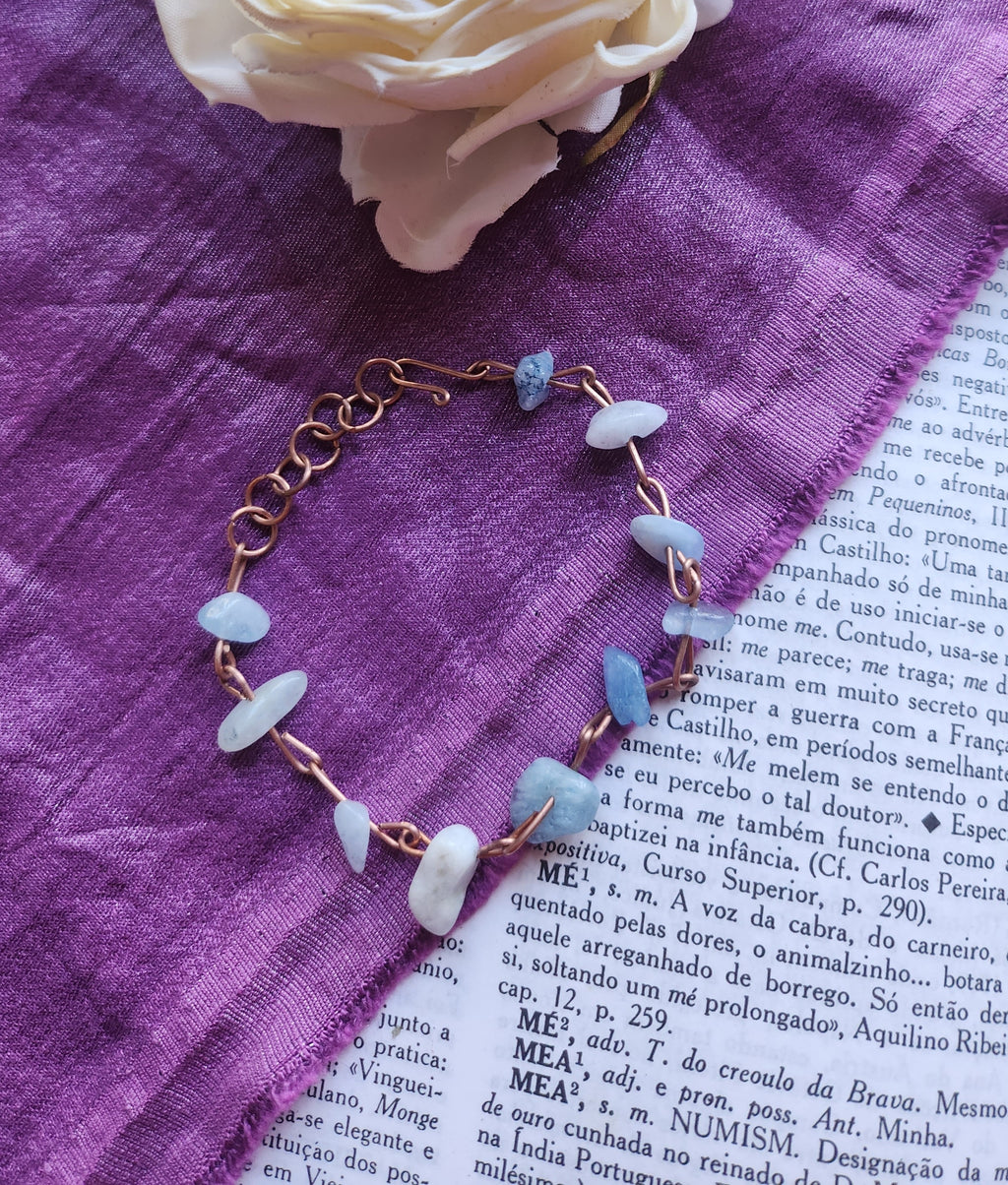 Aquamarine & Copper Bracelet
