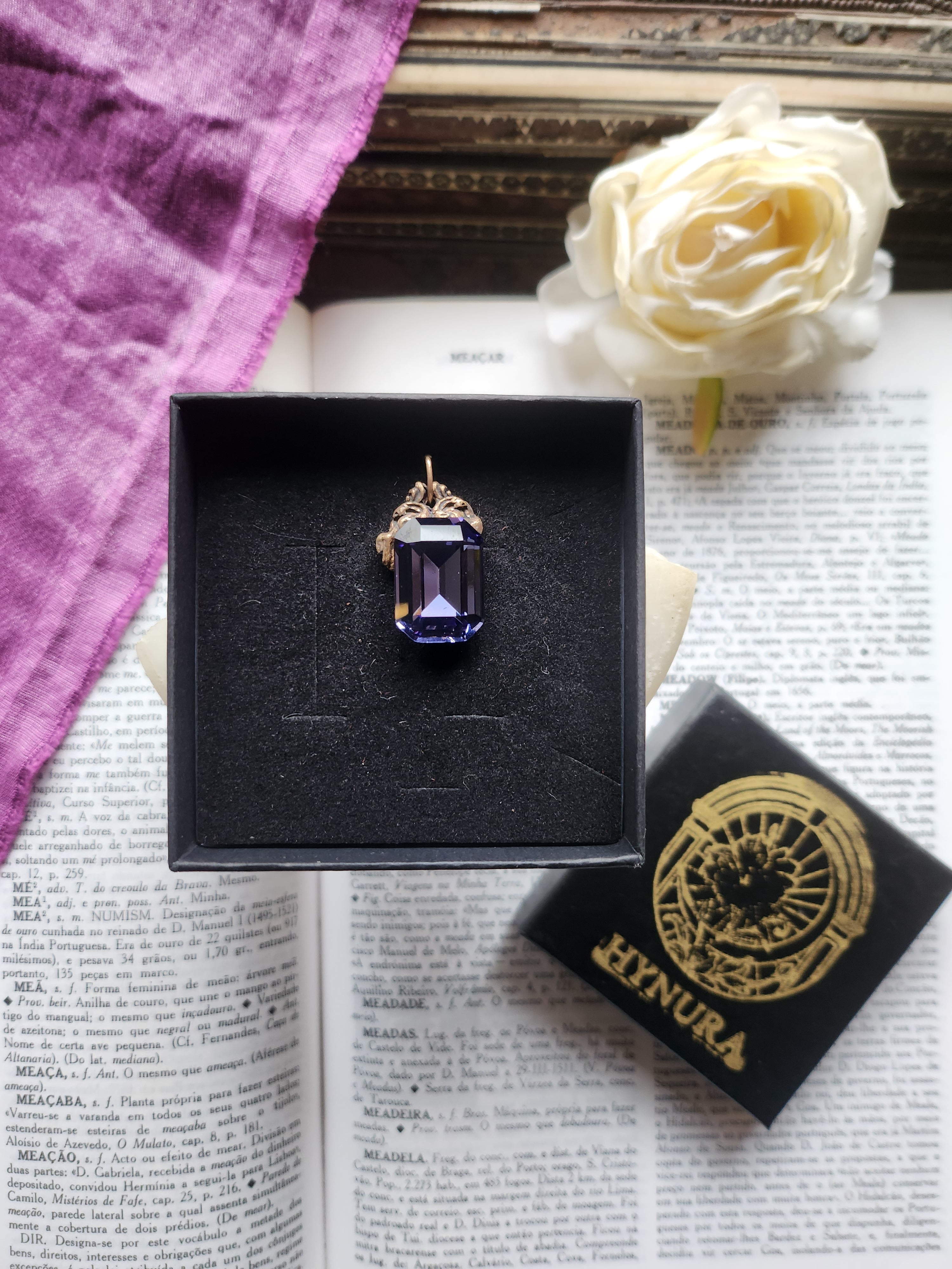 Arcane Resonance Collection – Handmade Bronze Pendant with Tanzanite Octagon Crystal
