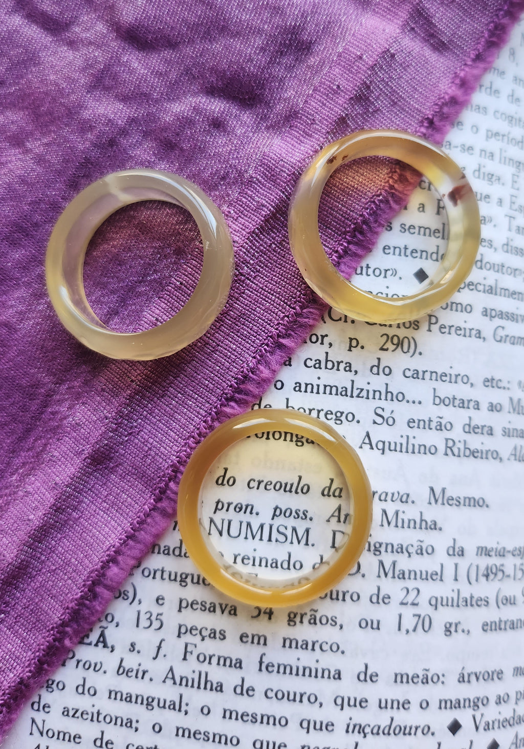 Yellow Agate Ring Faceted Cut