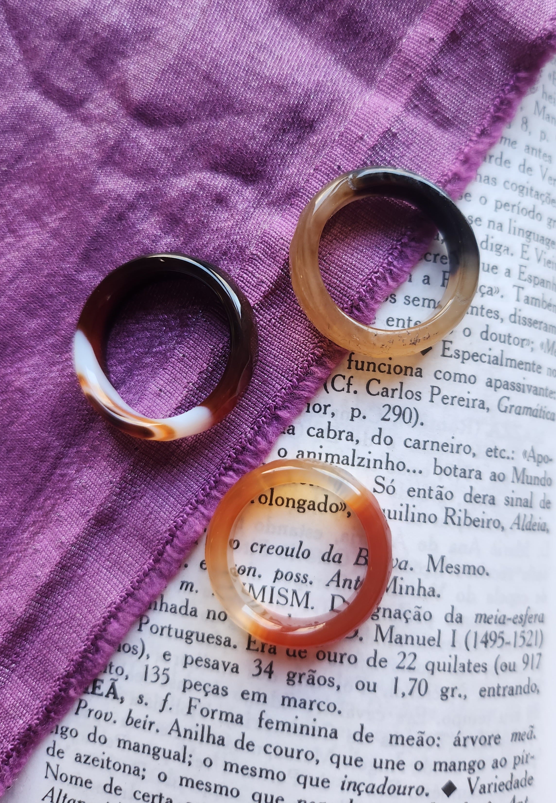Orange Agate Ring Faceted Cut