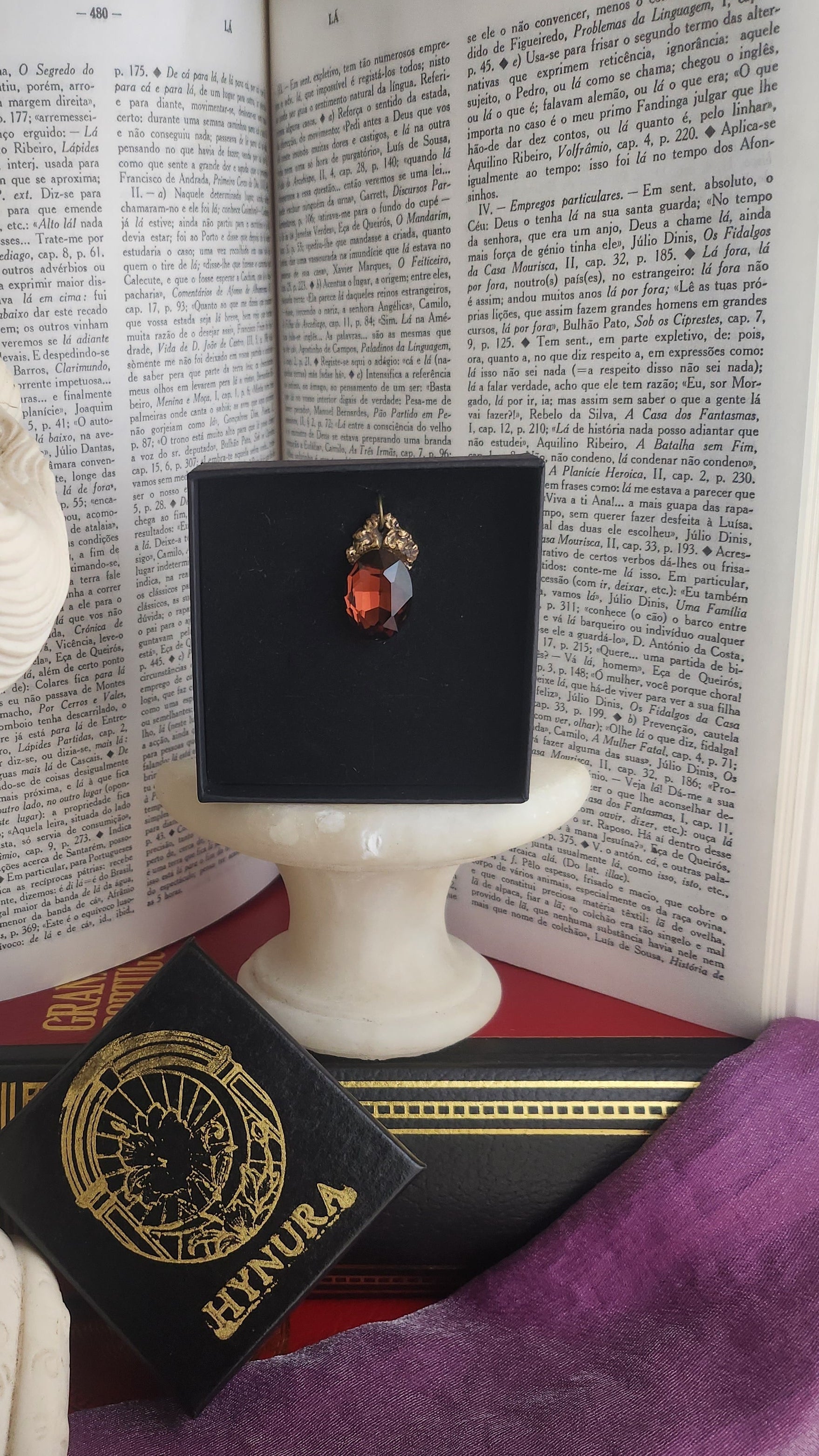 Arcane Resonance Collection – Small Handmade Bronze Pendant with Brown Oval Crystal