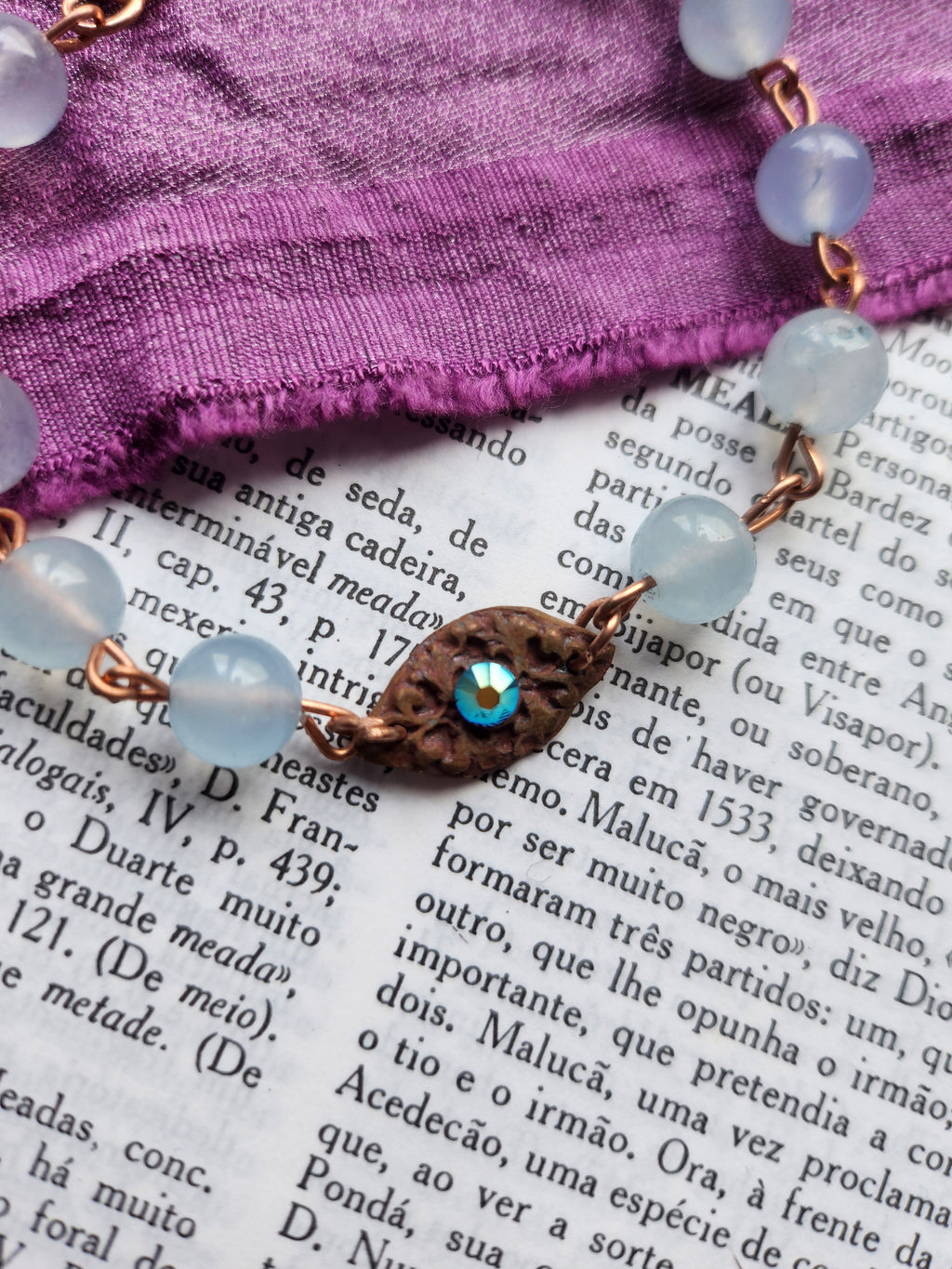 Arcane Resonance Collection - Aquamarine & Copper Bracelet