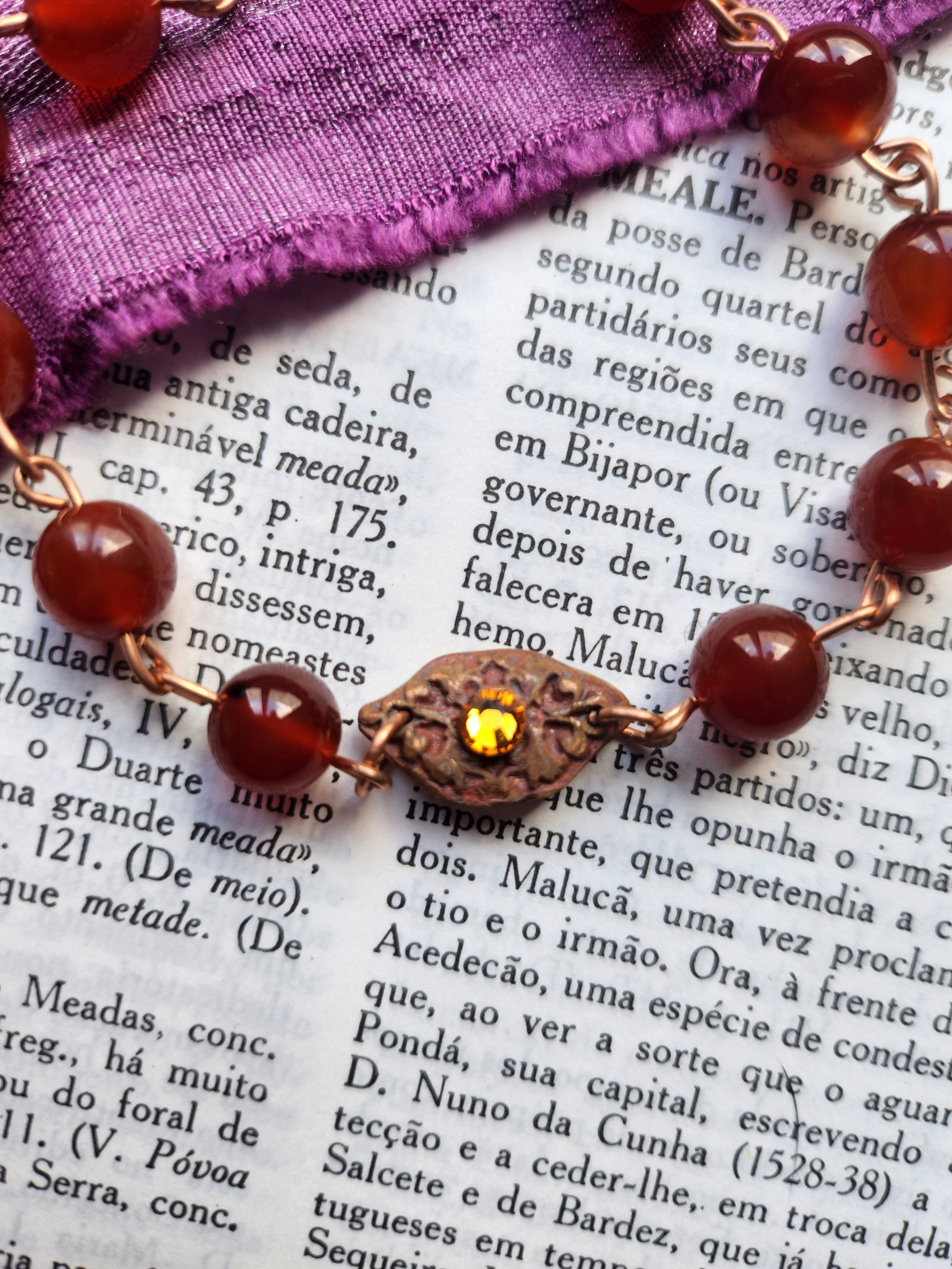 Arcane Resonance Collection - Carnelian & Copper Bracelet